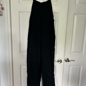 Spaghetti strap black overalls